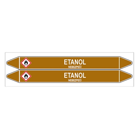 Značení potrubí, etanol,2 ks, 450 × 52 mm